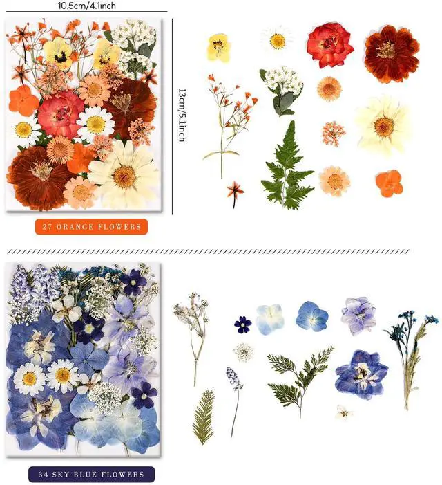 Alt view image 2 of 5 - 110+ Pcs Dried Pressed Flowers for Resin Crafts Colorful-C | real dry flowers and Leaves with Tweezers for resin molds DIY jewelry, scrapbooking, soap, candles, Nails Décor, Cards