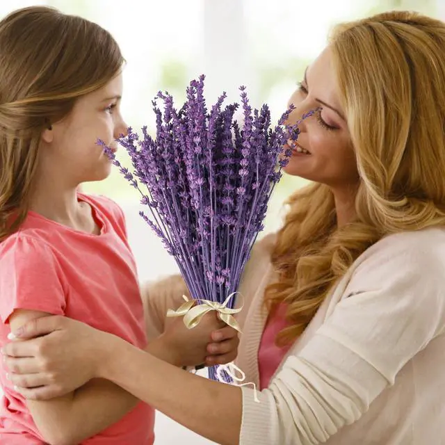 Alt view image 5 of 7 - Dried Lavender Flowers Real Stems Purple Bouquet for Vase Decor | 15-17" preserved lavender stems with 1.76oz dried flowers for vase filler, wedding, crafts, farmhouse style, aromatherapy