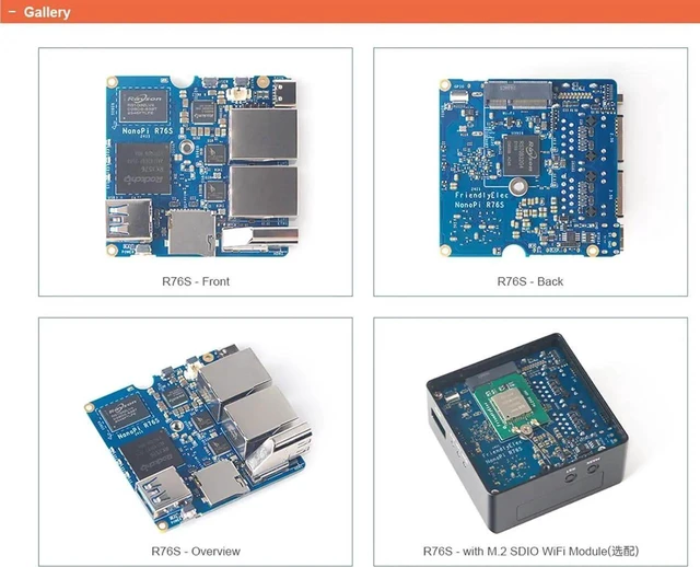 Alt view image 5 of 7 - NanoPi R76S Mini Router, RK3576 Octa-Core SoC with AI Model, LPDDR5 16GB RAM 32GB eMMC, 6TOPS NPU,Dual 2.5G Ethernet, Support M.2 Wi-Fi Module, Metal casing (with M.2 WiFi, LPDDR5 16GB, Power Kit)