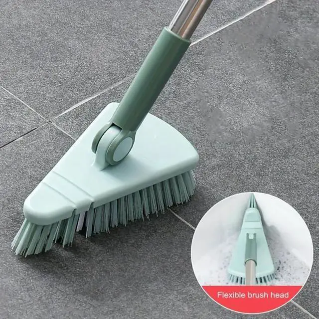 Alt view image 2 of 4 - Long Handle Triangle Floor Brush for Kitchen & Bathroom