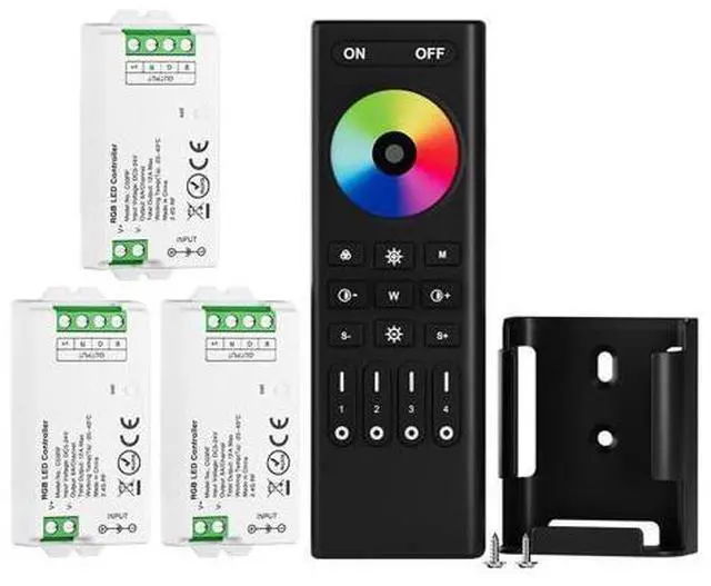 Main image of 5050SMD FCOB COB RGB RF Remote RC03RFB &3PCS C03RF LED Tuya LED Controller Kit 4 Zones RF 2.4GHz Wireless Remote Group Control PWM RGB (+ R G B) 4pin LED Strip DC5V DC12V DC24V