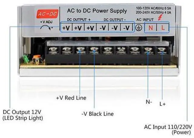 Alt view image 4 of 6 - 12V 30A Switching Power Supply, 110-240 Volt AC to DC 360W Universal Regulated Switching Transformer Adapter Driver for 3D Printer, CCTV, Radio, LED Strip Lights,Computer Project
