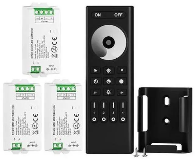 Main image of 5050SMD FCOB COB Dimming RF 2.4GHz Wireless Remote RC01RFB &3PCS C01RF Tuya Controller Kit 4 Zones Group Control PWM Single Color (+V -V) 2pin LED Neon Rope Light DC5V DC12V DC24V