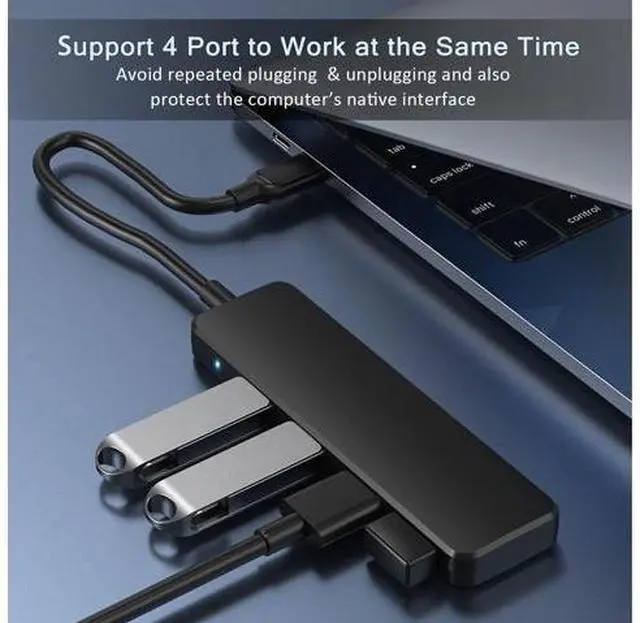 Alt view image 2 of 7 - USB 3.0 Hub, 4-Port USB Hub USB Splitter USB Expander for Laptop, Xbox, Flash Drive, HDD, Console, Printer, Camera,Keyborad, Mouse(Not for Charging)