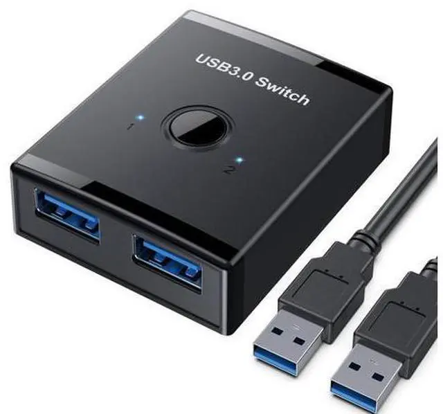 Main image of Vszerda USB 3.0 Switch, Bi-Directional USB Switch 2 in 1 Out / 1 in 2 Out, USB Switcher 2 Computers Share Keyboard Mouse Scanner Printer, USB KVM Switch Compatible with Mac/Windows/Linux