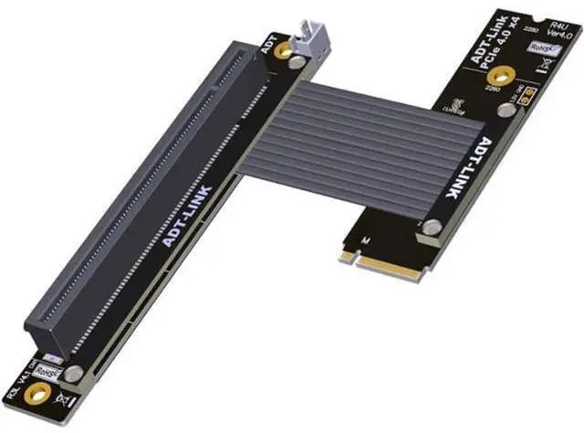 Main image of ADT-LINK M.2 NVMe Key M to PCI Express 4.0 x16 Extender Adapter Cable Support M.2 NVMe SSD for GPU Graphics Video Cards with Sata Power Cable 64G/BPS (25cm,R43UL 4.0)