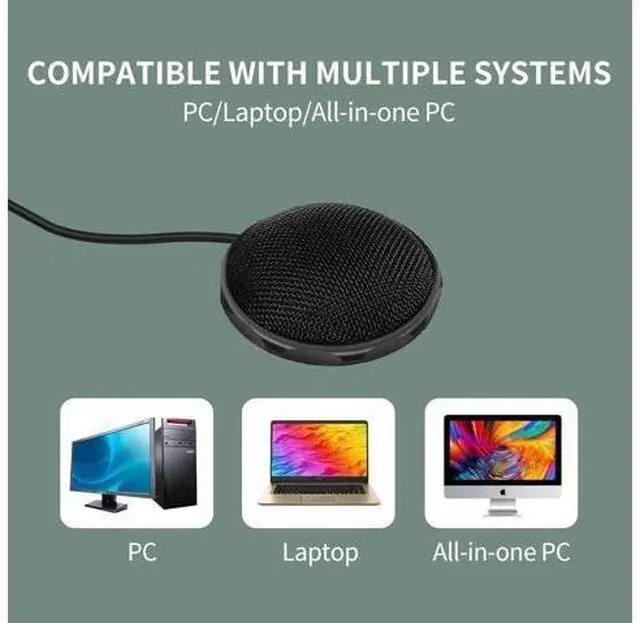Alt view image 5 of 7 - USB Desktop and Laptop Computer Microphone, 360° Omnidirectional Condenser Mic, PC Microphone for Tele-Conference/Learning, Online Chatting, Gaming, Live Podcasting, Recording, Skype, M1