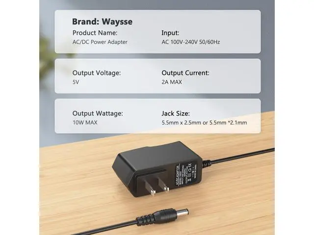 Alt view image 4 of 7 - 5V 2A AC Adapter, 5V 2A Power Supply Adapter, 5V 2A LED Power Supply 100V-240V AC Power Adapter Wall Charger for TV Box, Camera, Speaker,Router & More DC 5V Devices