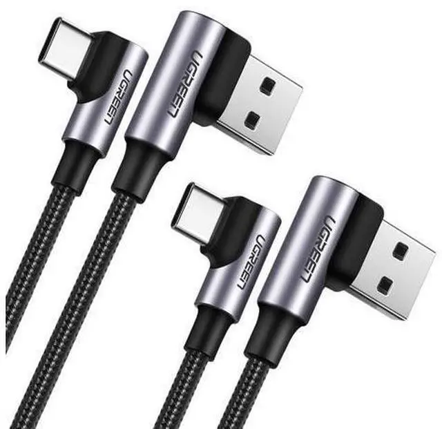 Main image of USB C Cable 2 Packs Type C Cable 18W Fast Charging USB A to USB C Cable Right Angle for iPad Pro 2021 Samsung S21 S20 Note20 S10 S9 Google Pixel PS5 GoPro Hero 8 LG G8 V50 V20 Nintendo 6ft