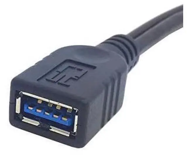 Alt view image 3 of 6 - USB 3.0 Female to Dual USB Male Extra Power Data Y Extension Cable for 2.5" Mobile Hard Disk Black Color