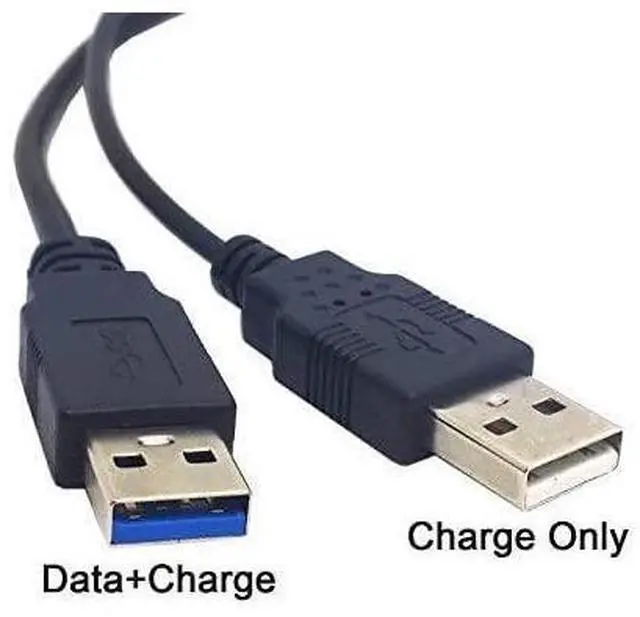 Alt view image 4 of 6 - USB 3.0 Female to Dual USB Male Extra Power Data Y Extension Cable for 2.5" Mobile Hard Disk Black Color