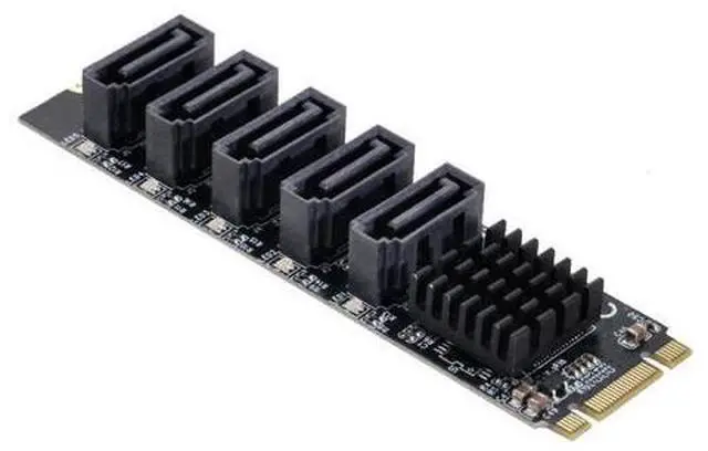 Alt view image 3 of 3 - 2280 M.2 NGFF Key B+M SATA to SATA 3.0 6Gbps 5 Ports Adapter Converter Port Multiplier Selector JMB575