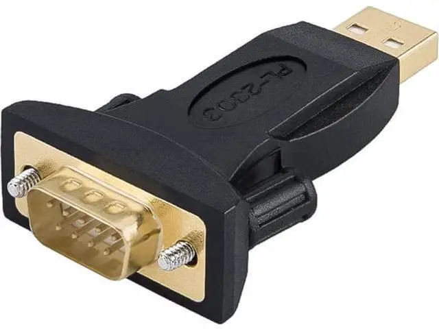 Main image of USB to RS232 Male Adapter with PL2303 Chipset, USB to DB9 Serial Converter for Windows 11, 10, 8.1, 8, 7, Linux and Mac OS,Black