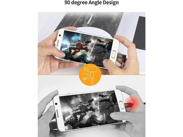 Alt view image 5 of 7 - 2 Pack Short Left Angle Micro USB 2.0 Braided Cable, 90 Degree USB 2.0 to Micro USB Charging Data Cable Compatible with PS4, Roku Streaming Stick, Aluminum Case, 0.5 FT, Space Gray