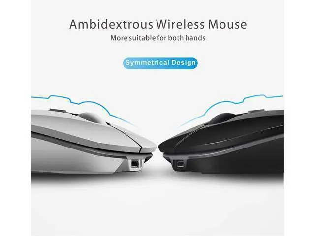 Alt view image 7 of 7 - Q5 Slim Rechargeable Wireless Mouse, 2.4G Portable Optical Silent Ultra Thin Wireless Computer Mouse with USB Receiver and Type C Adapter, Compatible with PC, Laptop, Desktop (Rose Gold)