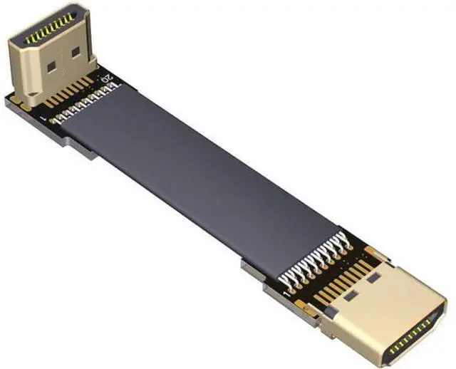 Main image of ADT-LINK Flat Slim Angled Standard HDMI 2.0 Male/Female to HDMI 2.0 Male/Female 20 pin FFC FPC Flat Ribbon Elbow Cable 2K/144hz 4K/60Hz for HDTV AV Aerial Photography A1 (25cm,A1-A3)