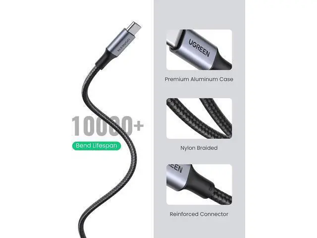 Alt view image 6 of 7 - USB C to USB C Cable 100W Fast Charge - 2Pack 6FT Type C 5A Power Delivery USB 2.0 Nylon Braided Charging Cord Compatible for MacBook Pro 2021 Dell XPS iPad Pro Samsung Galaxy S21 S20 Note 20