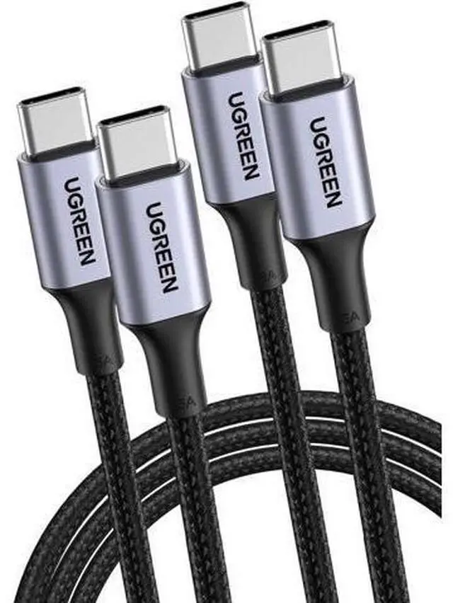 Main image of USB C to USB C Cable 100W Fast Charge - 2Pack 6FT Type C 5A Power Delivery USB 2.0 Nylon Braided Charging Cord Compatible for MacBook Pro 2021 Dell XPS iPad Pro Samsung Galaxy S21 S20 Note 20