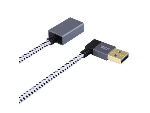 Alt view image 6 of 6 - 1 FT USB 3.0 Extension Cable, CableCreation Left Angle USB 3.0 Male to Female Extender Cord, 90 Degree USB 3.0 Adapter, for Oculus VR, Playstation, Xbox, Keyboard, Space Gray Aluminum