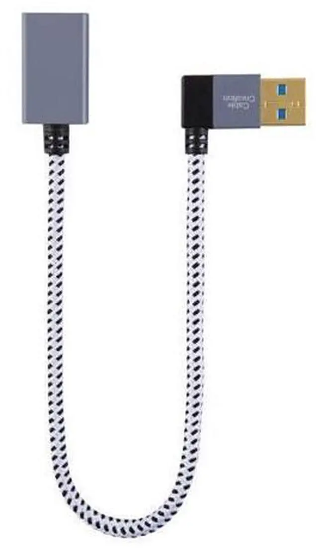 Alt view image 5 of 6 - 1 FT USB 3.0 Extension Cable, CableCreation Left Angle USB 3.0 Male to Female Extender Cord, 90 Degree USB 3.0 Adapter, for Oculus VR, Playstation, Xbox, Keyboard, Space Gray Aluminum