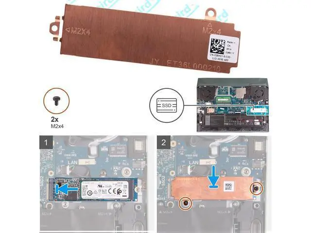 Alt view image 5 of 7 - Slot 2Slot 1 M.2 2280 Heatsink Cover 26X1Y 026X1Y SSD Thermal Shield for Dell Alienware M15 Ryzen Edition R5 m15 R6 Gaming Laptop ET36L000210
