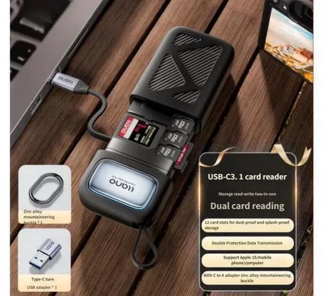 Main image of JVFYI USB 3.0 / Type-C High-Speed Multi-Function Card Reader - SD/TF Memory Card Adapter for PC, Laptop, & More USB + Type-C | 3.1 high-speed flash card holder