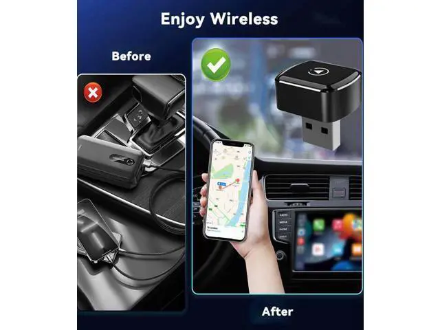 Alt view image 6 of 7 - Wireless CarPlay Adapter and Android Auto Wireless Adapter 2025 Upgrade 2 in 1, Mini USB/USB C Design Stable Connection for Wired Apple CarPlay, Compatible for iOS 10+ Android 11+