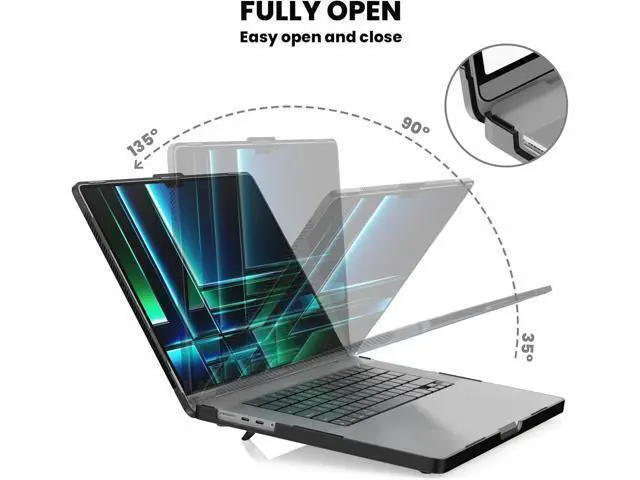 Alt view image 3 of 7 - BONAEVER For MacBook Pro 16 inch Case 2023 2022 2021 Release M3 A2991 M2 A2780 M1 A2485 Pro Max Chip Plastic Hard Shell Cover with Keybaord Cover & Screen Protector & Type C Adapter