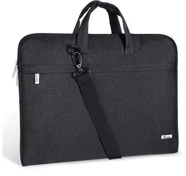 Main image of Laptop Bag 15.6 Inch Waterproof Computer Sleeve Carrying Case with Shoulder Straps & Handle Compatible with Macbook Air 15 M2/M3/M4 MacBook Pro 15/16 15-16 Inch Hp Black