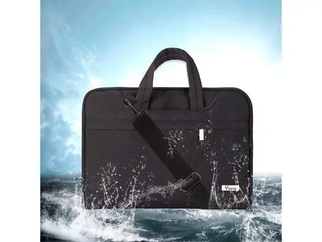 Alt view image 6 of 7 - Laptop Bag 15.6 Inch Waterproof Computer Sleeve Carrying Case with Shoulder Straps & Handle Compatible with Macbook Air 15 M2/M3/M4 MacBook Pro 15/16 15-16 Inch Hp Black