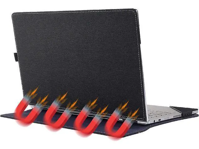 Alt view image 4 of 7 - BONAEVER Case for 15.6 inch Samsung Galaxy Book Flex 15.6 inch NP950QCG / Samsung Galaxy ion 15 NP950QCA 2 in 1 PU Leather Laptop Sleeve Folio Cover with Stand