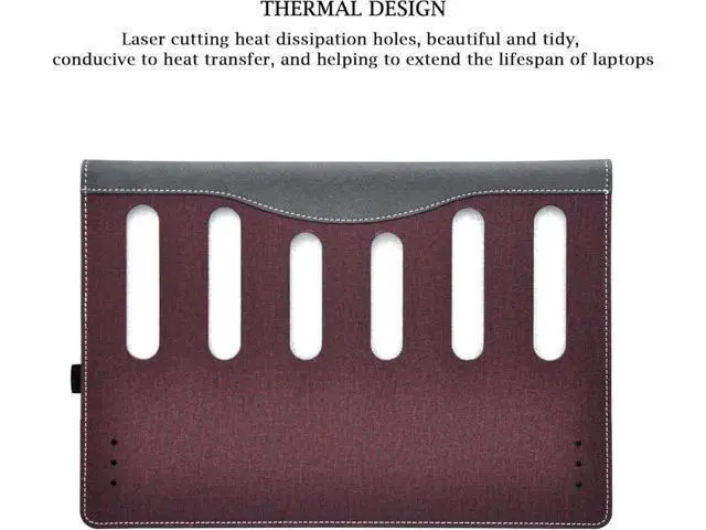Alt view image 6 of 7 - BONAEVER Laptop Cover Compatible with Lenovo Yoga 7i (16", Gen 8) 16ARP8 16IRL8 16IAP7 16IAH7 Pro 9 16IRP8 IdeaPad 3 15ITL05 15iiL05 15ARE05 15IGL05 15ALC6 15ITL6 Case Protective Sleeve Wine Red
