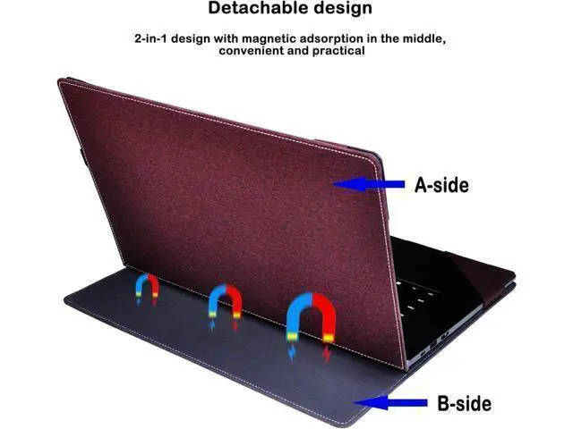Alt view image 4 of 7 - BONAEVER Laptop Cover Compatible with Lenovo Yoga 7i (16", Gen 8) 16ARP8 16IRL8 16IAP7 16IAH7 Pro 9 16IRP8 IdeaPad 3 15ITL05 15iiL05 15ARE05 15IGL05 15ALC6 15ITL6 Case Protective Sleeve Wine Red