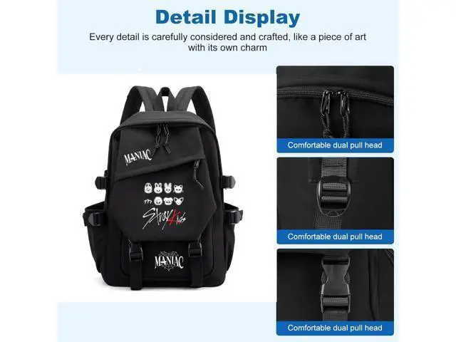 Alt view image 2 of 3 - AiHdcy Stray Backpack Skz Schoolbag Casual Travel Laptop Backpack for Stay Fans Gifts (Black3)