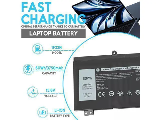 Alt view image 2 of 4 - 1F22N Laptop Battery Replace for Dell Alienware 2018 M15 G5 5590 G7 7590 7790 R2 R1 2019 P79F M17 P37E P37E001 5590-D2783W D2743B D2843W Series 01F22N 06YV0V 6YV0V 0HYWXJ HYWXJ JJPFK 8622M XRGXX