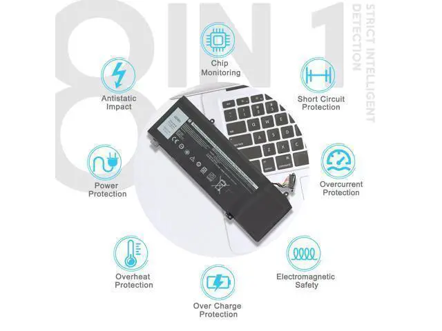 Alt view image 4 of 4 - 1F22N Laptop Battery Replace for Dell Alienware 2018 M15 G5 5590 G7 7590 7790 R2 R1 2019 P79F M17 P37E P37E001 5590-D2783W D2743B D2843W Series 01F22N 06YV0V 6YV0V 0HYWXJ HYWXJ JJPFK 8622M XRGXX