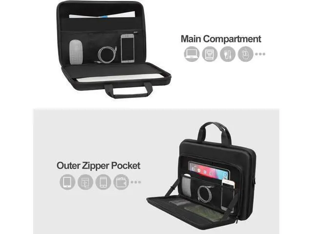 Alt view image 2 of 7 - 15.6-16 inch Laptop Hard Case 15 inch Shockproof Waterproof Laptop Case Hard Shell Compatible with MacBook HP Carrying Sleeve Computer Bag with Sturdy Handle&Front Pocket&Belt Black