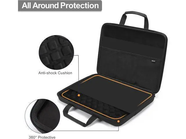 Alt view image 3 of 7 - 15.6-16 inch Laptop Hard Case 15 inch Shockproof Waterproof Laptop Case Hard Shell Compatible with MacBook HP Carrying Sleeve Computer Bag with Sturdy Handle&Front Pocket&Belt Black