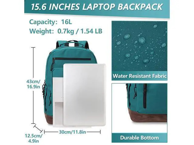 Alt view image 2 of 5 - Backpack for Men Women,Vonxury Water-resistant 15.6 Inch Laptop Bookbag for School Work Travel