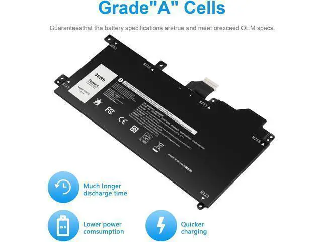 Alt view image 6 of 7 - Futurebatt 1FKCC Laptop Battery Compatible with Dell Latitude 7200 7210 2-in-1 Series T04J T04J001 T04J002 T5H6P 09NTKM 9NTKM 0D9J00 D9J00 0KWWW4 KWWW4