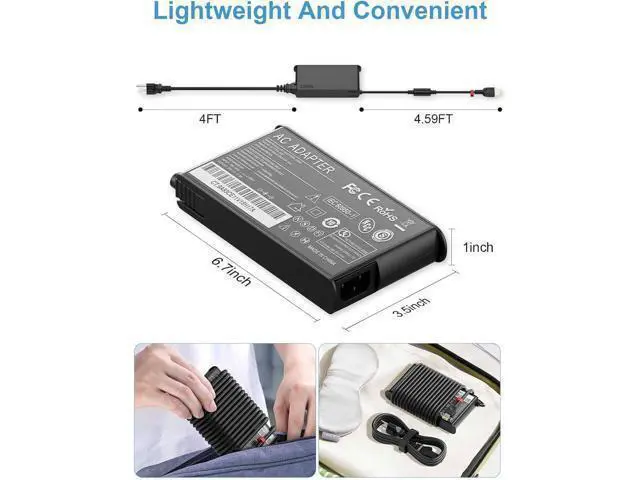 Alt view image 5 of 6 - 230W Laptop Charger Compatible with Legion 5 Slim AC Adapter for Legion 5 7 5P C7 S7 Y540 Y545 Y740 Y730 Y900 Y910 Y920 GX20L29347 ADL230NDC3A Thinkpad P73 Lighter and Smaller
