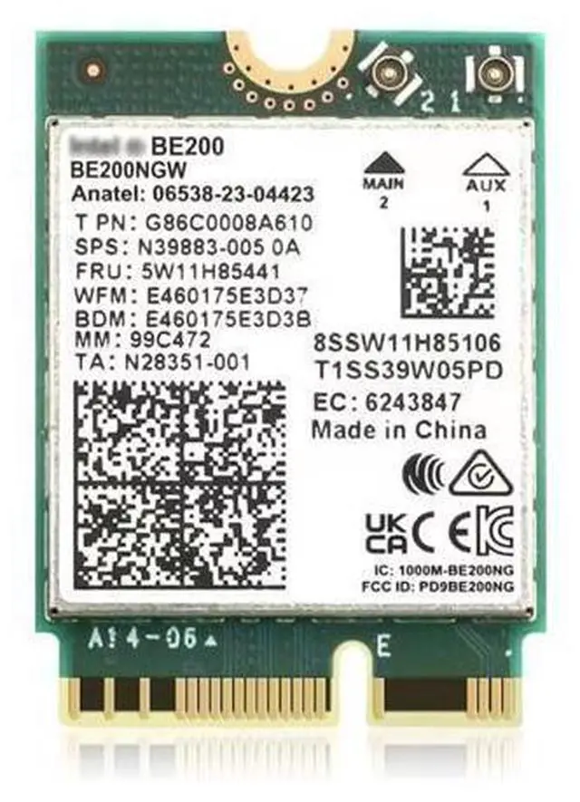 Main image of WiFi 7 BE200NGW WiFi M.2 Card Tri-Band 802.11be WiFi Module, 6-Stream 9.3Gbps, Bluetooth 5.4, 4K QAM, 320MHz, 802.11BE Adapter for Laptop and PC, Support Windows 10/11 64bit (Not Support All AMD CPU)