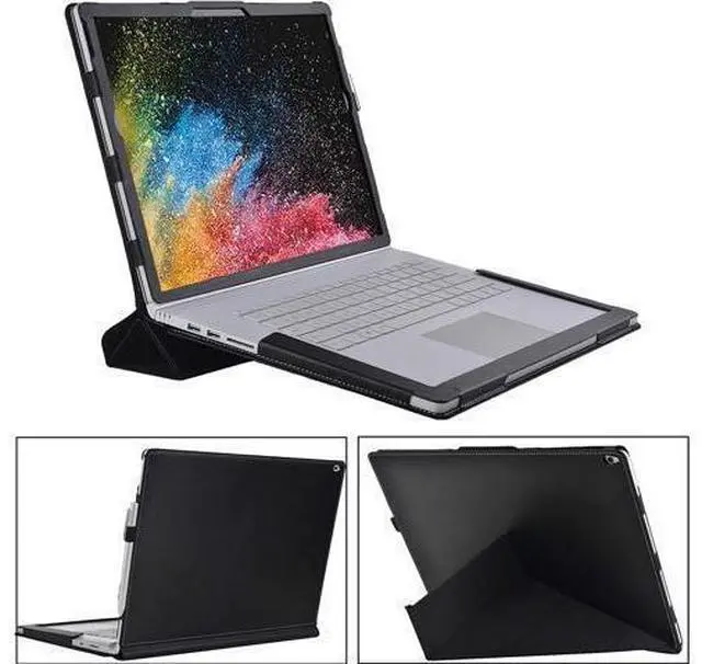 Main image of Case for 15 inch Microsoft Surface Book 3 / Surface Book 2 / Surface Book 1, Detachable PU Leather Protective Folio Protective Laptop Cover with Kickstand / Pencil Holder Black