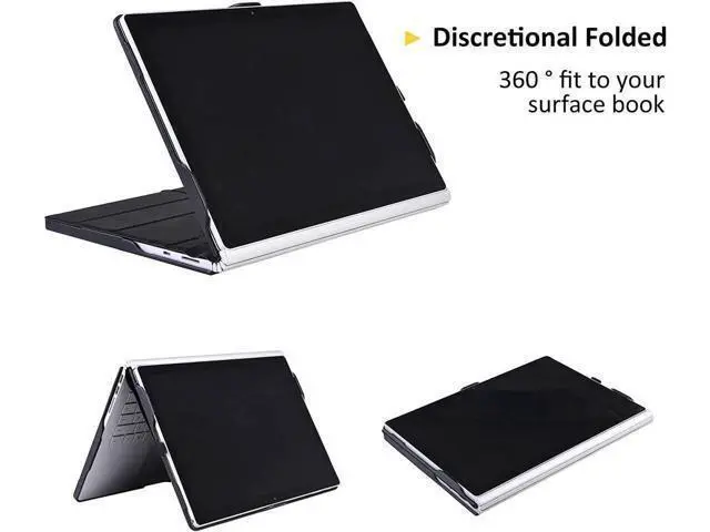 Alt view image 4 of 7 - BONAEVER Case for 13.5 inch Microsoft Surface Book 3 / Surface Book 2 / Surface Book 1 (i7 CPU Only) PU Leather Protective Laptop Cover with Stand / Pencil Holder