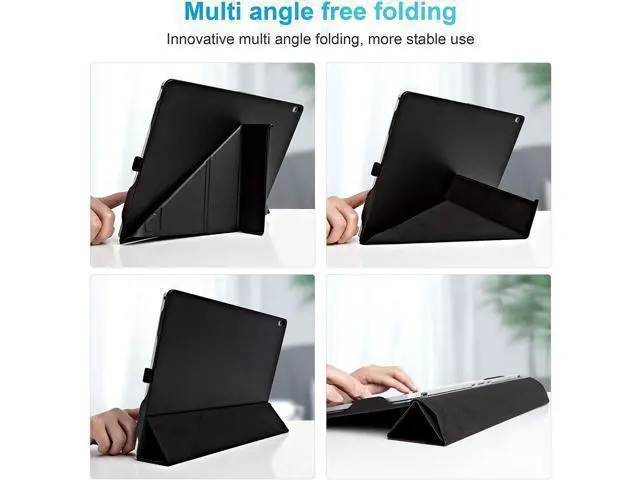 Alt view image 5 of 7 - Case for 15 inch Microsoft Surface Book 3 / Surface Book 2 / Surface Book 1, Detachable PU Leather Protective Folio Protective Laptop Cover with Kickstand / Pencil Holder Black