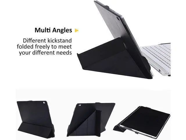 Alt view image 2 of 7 - Case for 13.5 inch Microsoft Surface Book 3 / Surface Book 2 / Surface Book 1 (i5 CPU Only), Detachable PU Leather Protective Folio Protective Laptop Cover with Stand / Pencil Holder Black