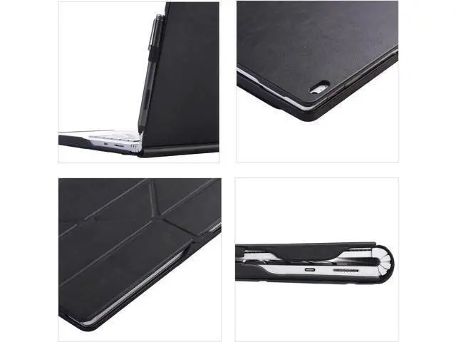 Alt view image 5 of 7 - Case for 13.5 inch Microsoft Surface Book 3 / Surface Book 2 / Surface Book 1 (i5 CPU Only), Detachable PU Leather Protective Folio Protective Laptop Cover with Stand / Pencil Holder Black