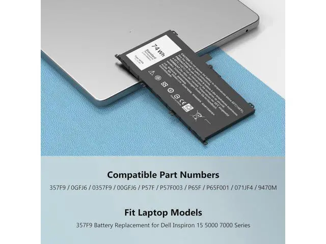 Alt view image 7 of 7 - 74WH 357F9 Laptop Battery Replacement for Dell Inspiron 15 7000 7557 7559 7566 7567 15 5000 Gaming 5576 5577 INS15PD Series P65F P65F001 00GFJ6 P57F P57F003 0GFJ6 71JF4 071FJ4 0357F9 357F9