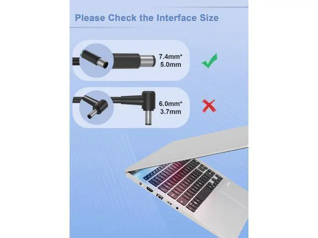 Alt view image 2 of 7 - 130W Charger 7.4mm LA130PM121 Compatible with inspiron14 15 Gaming G3 G5 G7 3500 3579 3590 3779 WD15 D6000 Docking Station XPS L502x L702x L701X Precision 3510 3520 3530 M4400 Laptop