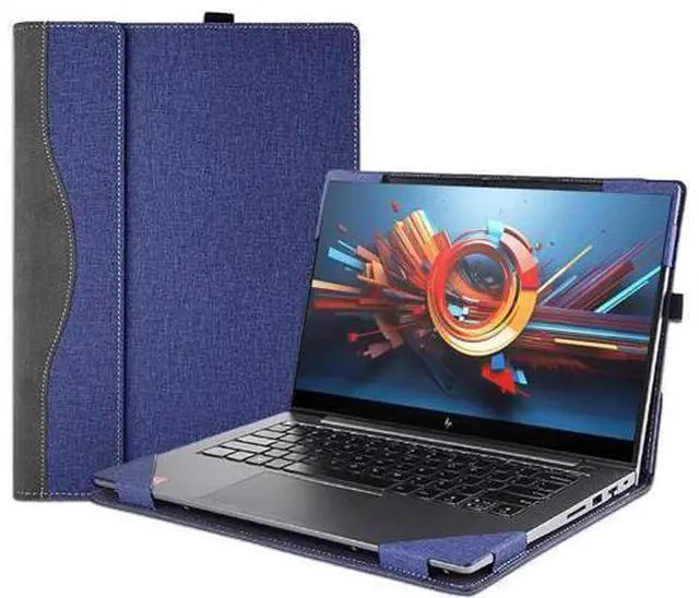 Main image of BONAEVER Laptop Case Cover for 17.3 inch HP Envy Laptop 17-da 17t-da 2024 & Asus Zenbook pro 17 UM6702,PU Leather Protective Sleeve Shell Bag with Pen Holder and Heat Dissipation Hole Blue